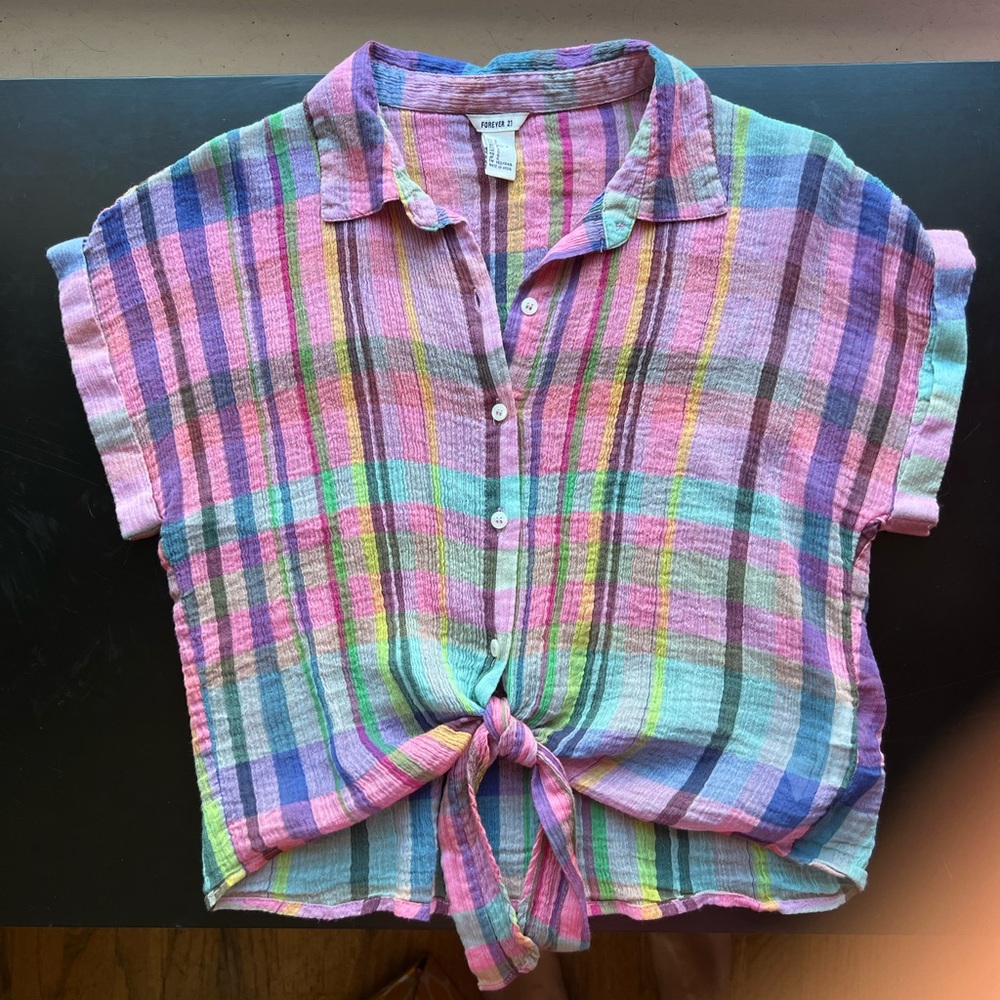 Cropped Button Down Blouse